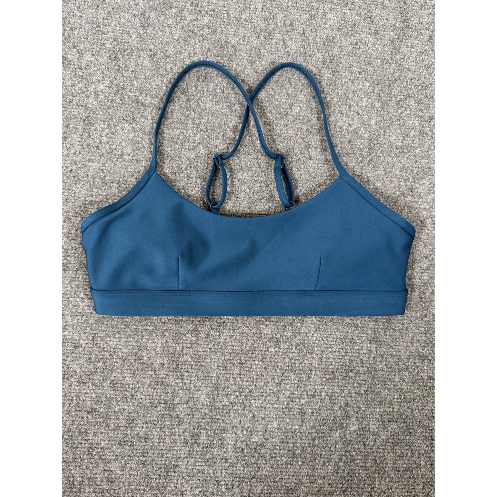 Alo Yoga Airlift Intrigue Bra Women's Small Eclipse Blue Strappy Sports Bra Rare